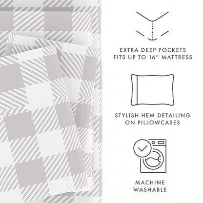 Country Plaid Pattern 4-Piece Sheet Set - Sale - Linens And Hutch
