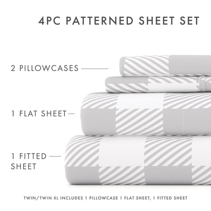 Country Plaid Pattern 4-Piece Sheet Set - Sale - Linens And Hutch