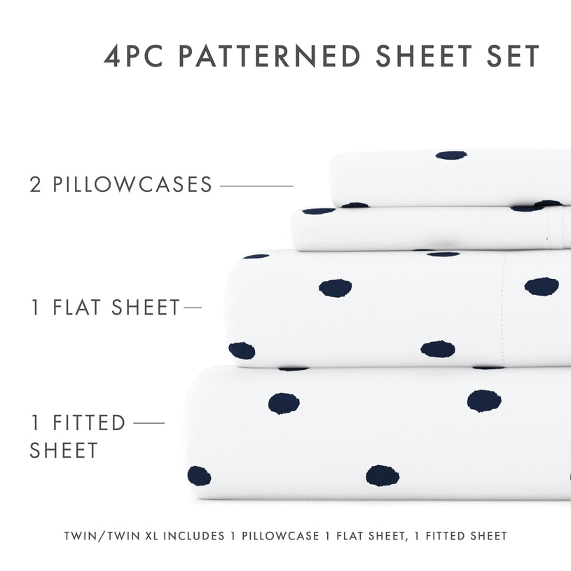 Dots Pattern 4-Piece Sheet Set - Sale