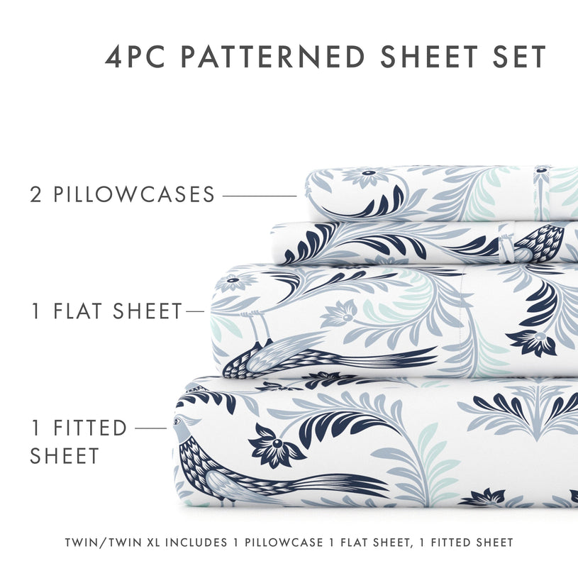 Garden Estate Pattern 4-Piece Sheet Set - Sale