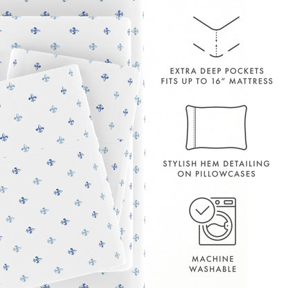 Lily Pattern 4-Piece Sheet Set - Sale - Linens And Hutch