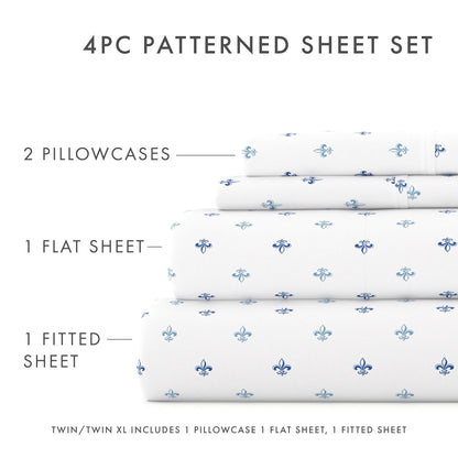 Lily Pattern 4-Piece Sheet Set - Sale - Linens And Hutch