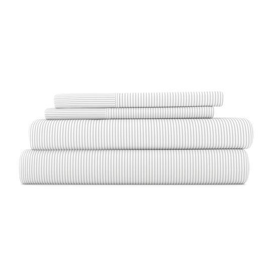 Pinstriped Pattern 4-Piece Sheet Set - Sale - Linens And Hutch