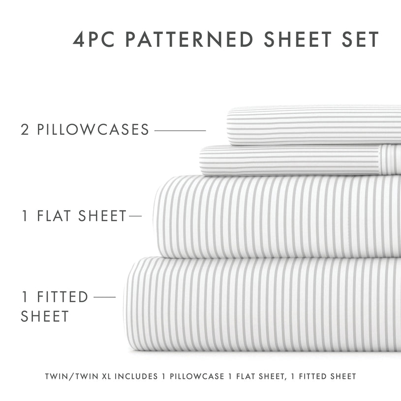 Pinstriped Pattern 4-Piece Sheet Set