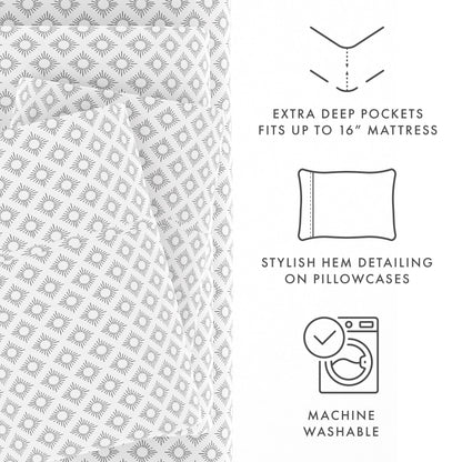 Polaris Pattern 4-Piece Sheet Set - Sale - Linens And Hutch