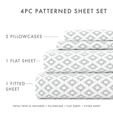 Polaris Pattern 4-Piece Sheet Set