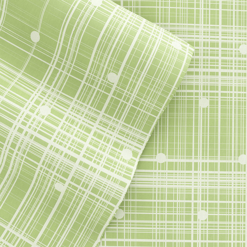 Moss, Polkadot Pattern 4-Piece Sheet Set