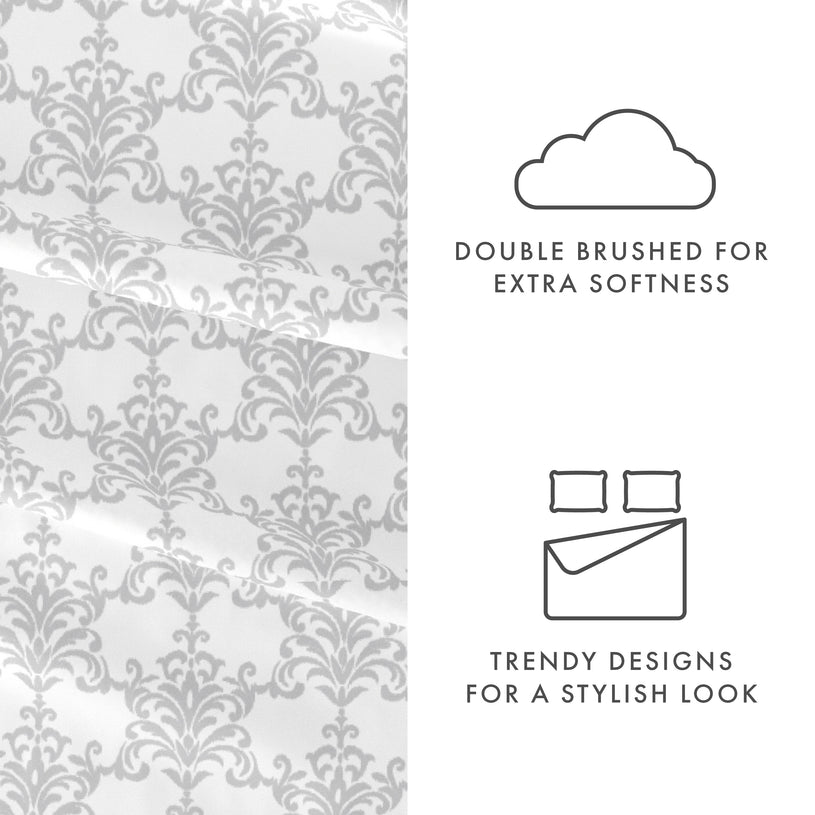 Soft Bouquet Pattern 4-Piece Sheet Set