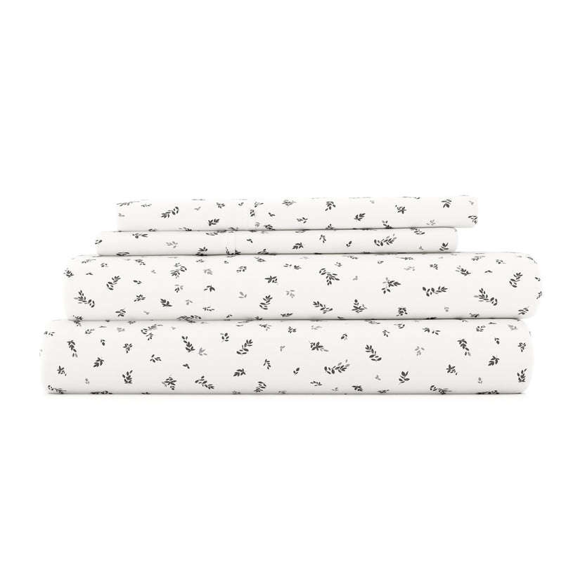 Spotted Leaves Pattern 4-Piece Sheet Set