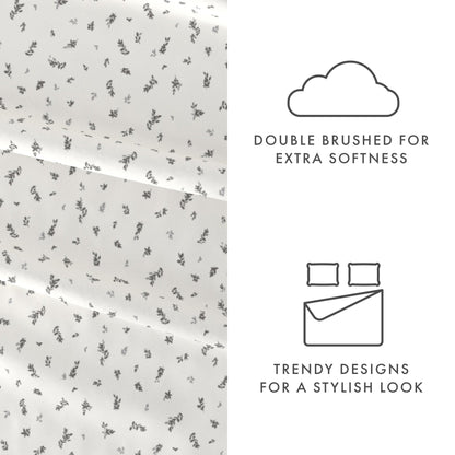 Spotted Leaves Pattern 4-Piece Sheet Set - Sale - Linens And Hutch