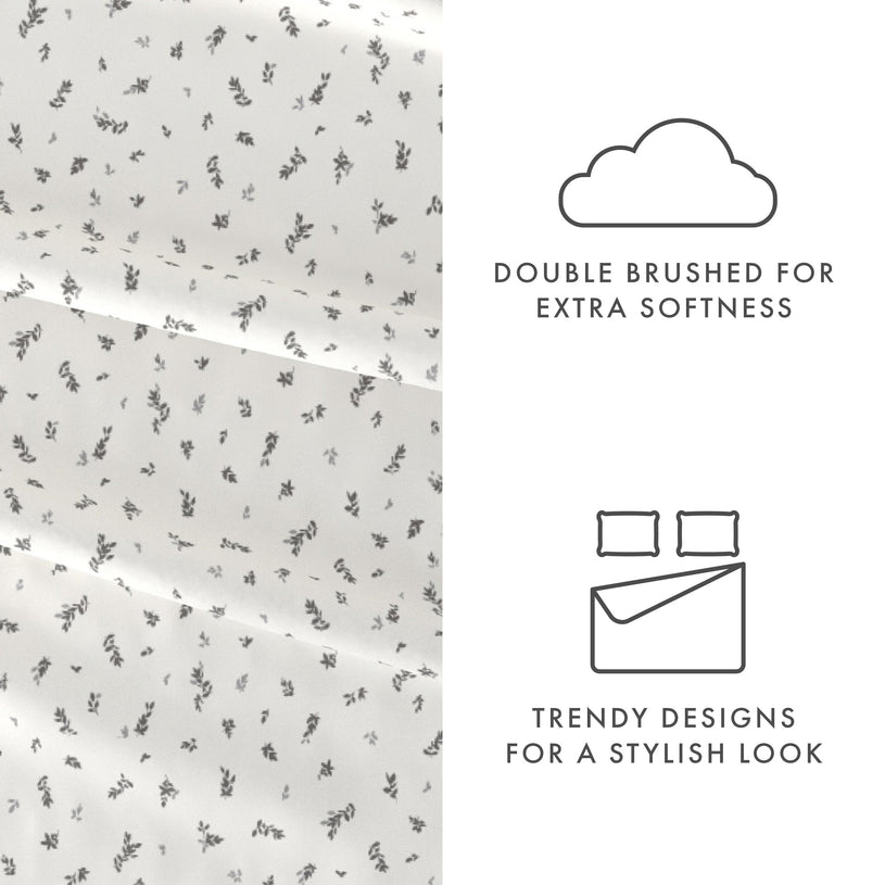 Spotted Leaves Pattern 4-Piece Sheet Set - Sale