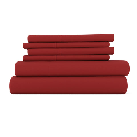 Burgundy, 6-Piece Essential Sheet Set