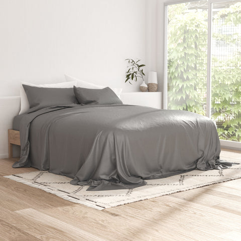 Cosy House Collection Luxury Bamboo 4 Piece Sheet Set - King - Grey