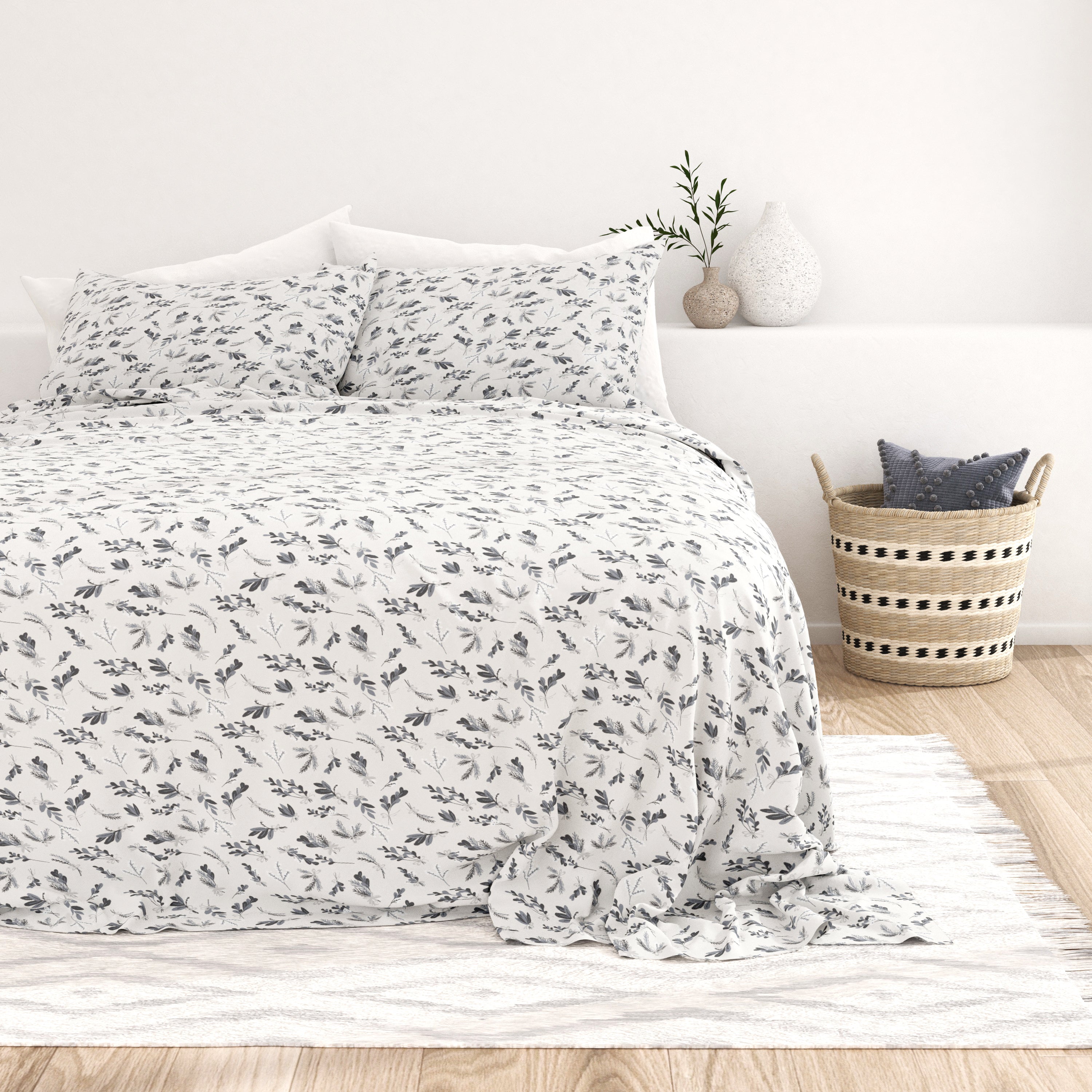 Buy Botanical 4Piece Flannel Sheet Set LINENS & HUTCH