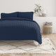 Navy, 3-Piece Square Quilted Coverlet Set