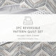 Diamond Chevron Reversible Quilted Coverlet Set