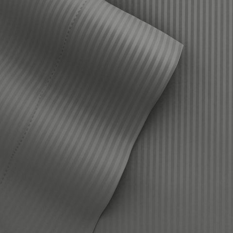 Gray, Striped Embossed 4-Piece Sheet Set
