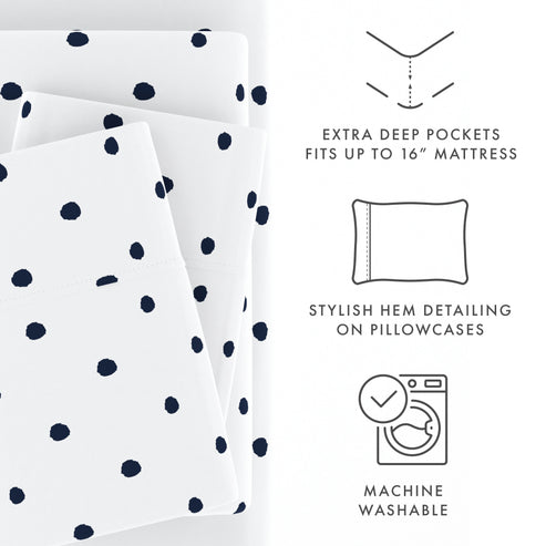 Dots Pattern 4-Piece Sheet Set – Linens And Hutch
